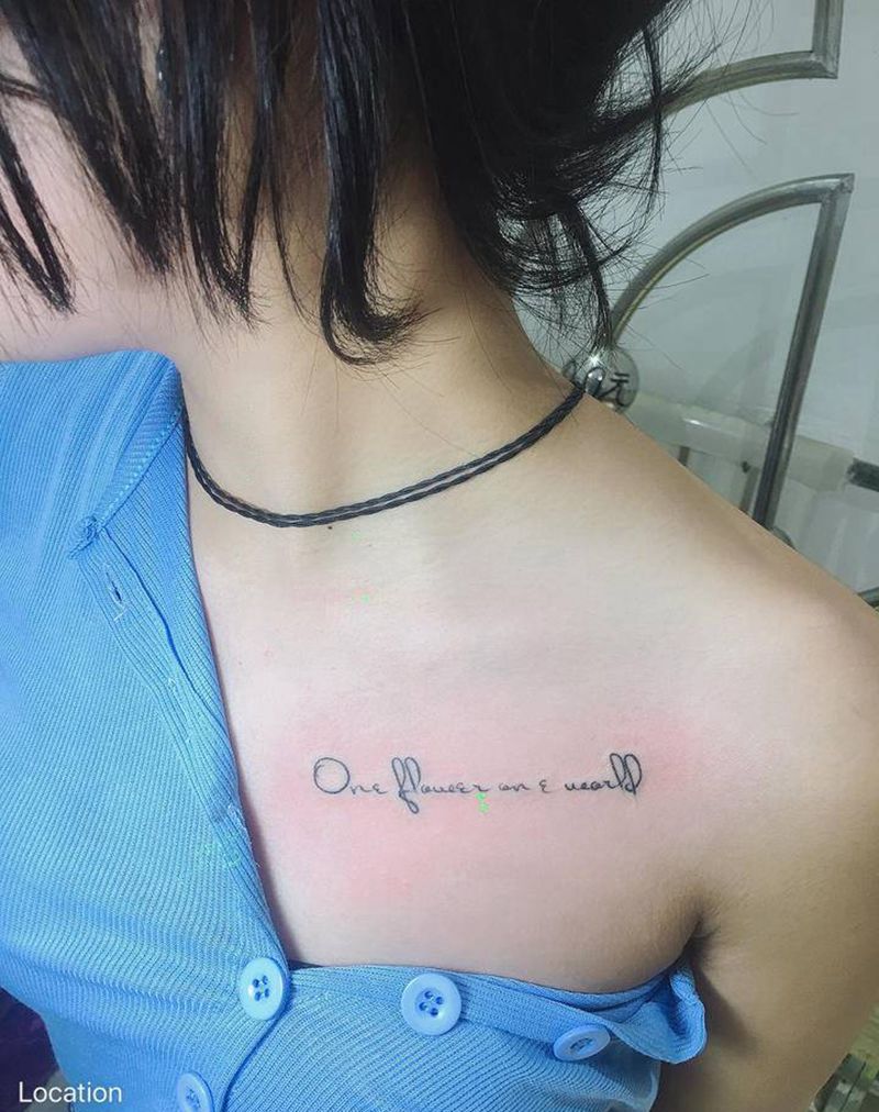 英文纹身图片_胸部新传统纹身图案