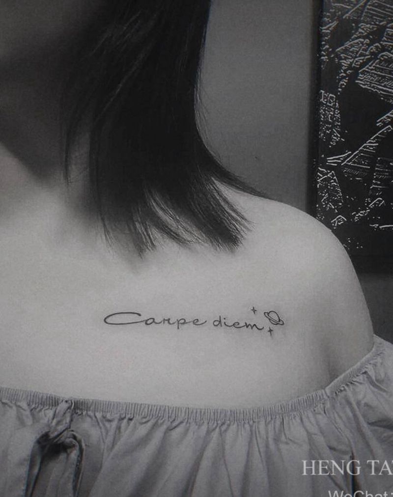 小清新纹身图片_胸部手臂图腾小清新纹身图案