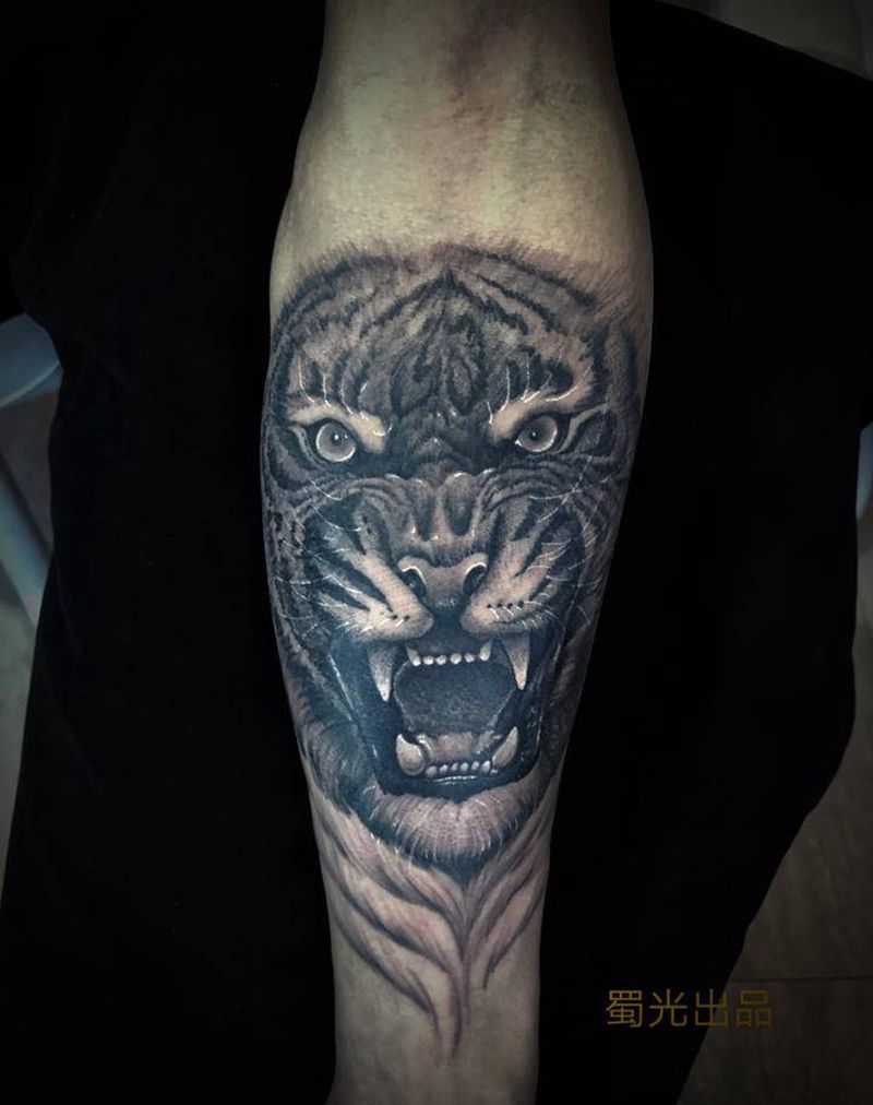 虎纹身图片_手臂纹身图案