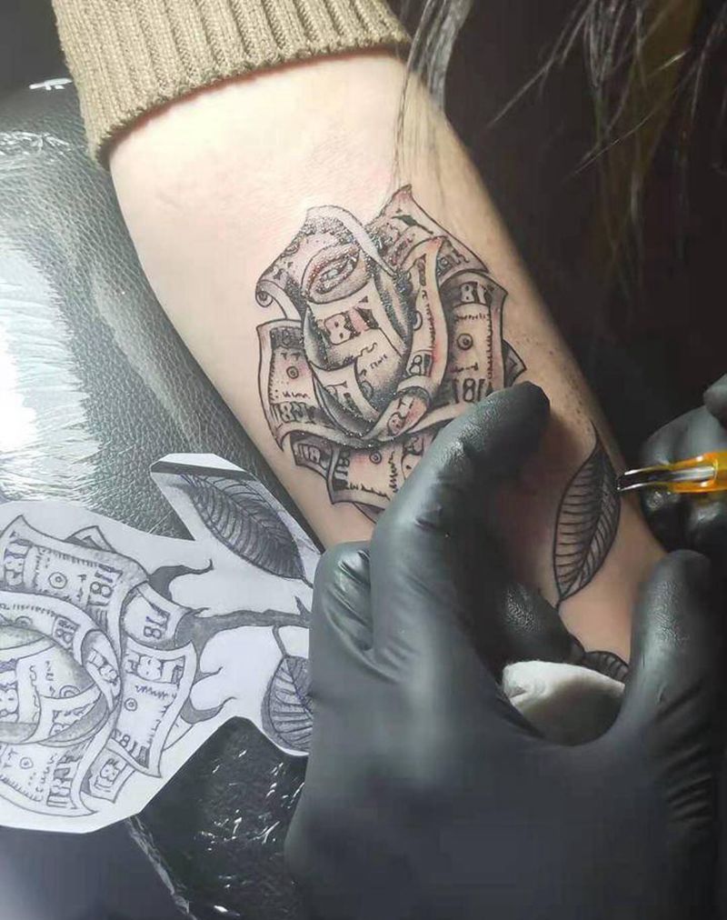 美金纹身图片_手臂纹身图案