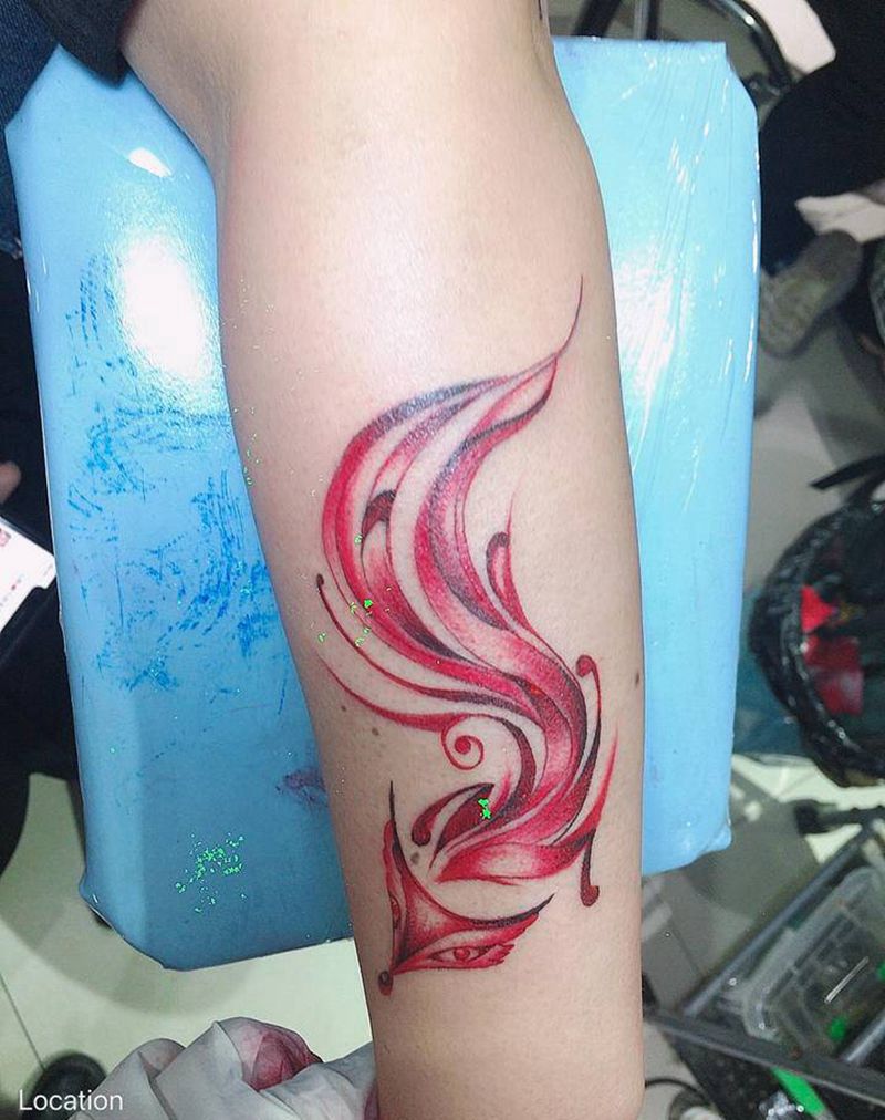 狐狸纹身图片_手臂新传统纹身图案