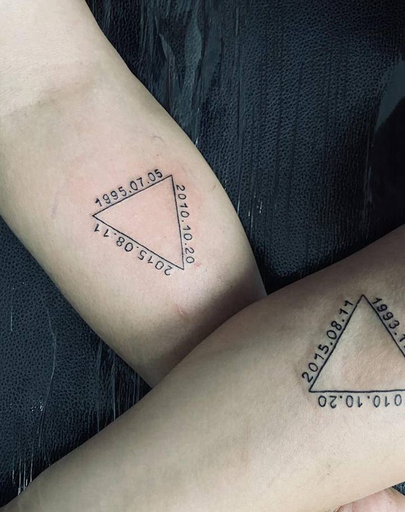 情侣纹身纹身图片_手臂几何小清新情侣纹身纹身图案