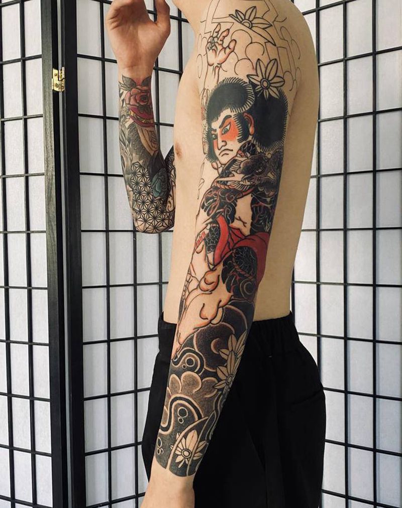 张顺 进度 60%纹身图片_臀部背部老传统新传统纹身图案