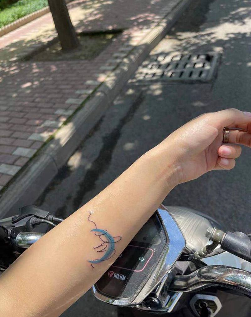 月亮代表我的心纹身图片_手臂新传统纹身图案
