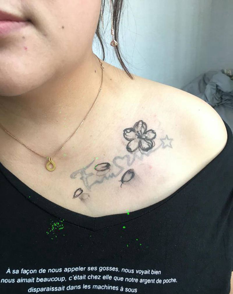 樱花盛开纹身图片_胸部新传统纹身图案