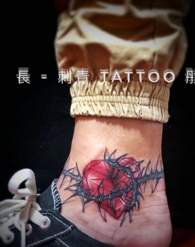 荆棘宝石   原创设计纹身图片_脚部纹身图案