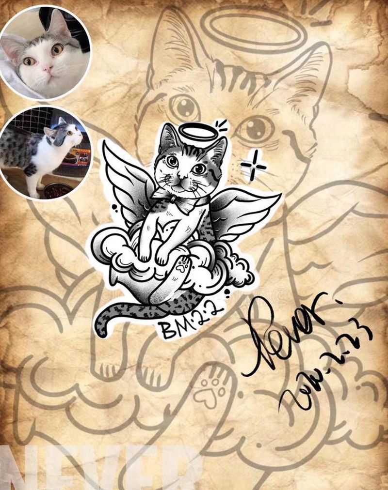 手稿纹身图片_Old School手稿纹身图案