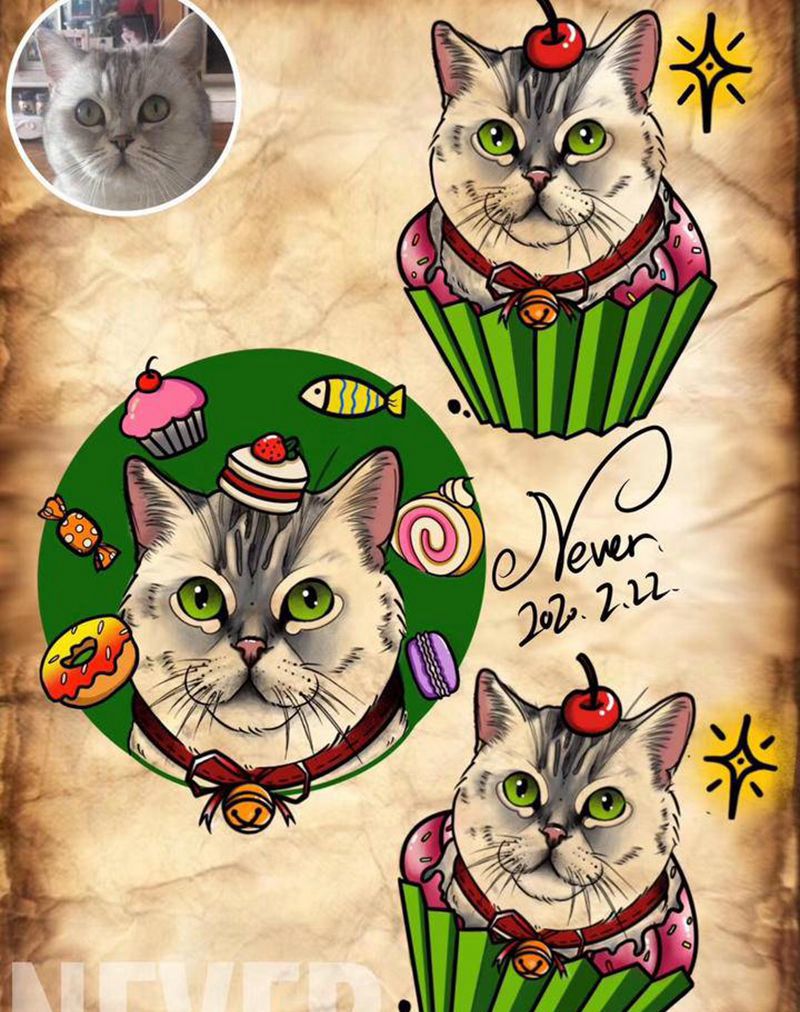 School原创手稿纹身图片_New SchoolOld School手稿纹身图案