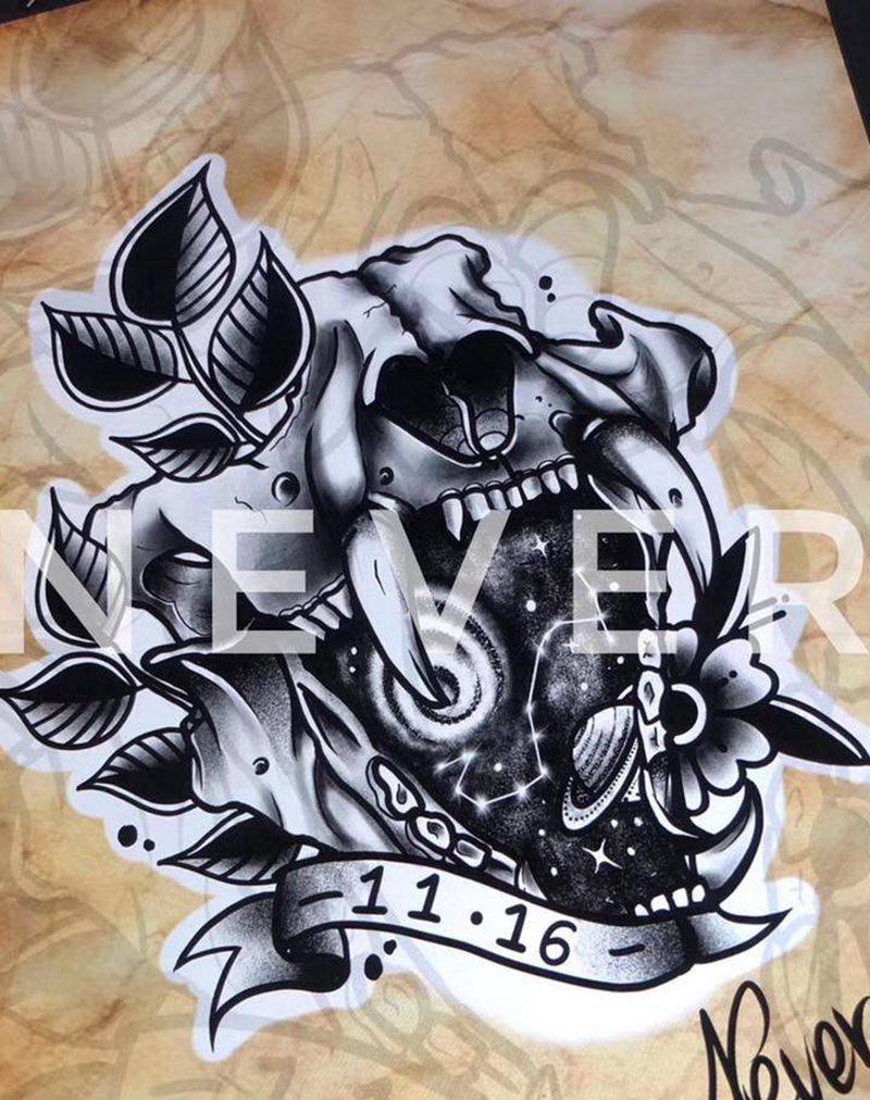 School原创手稿纹身图片_Old SchoolNew School手稿纹身图案