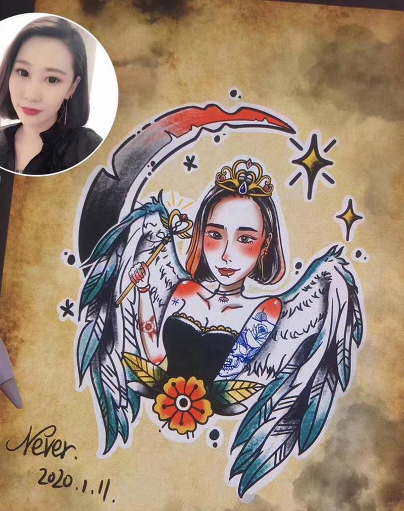 School原创手稿纹身图片_Old School手稿纹身图案