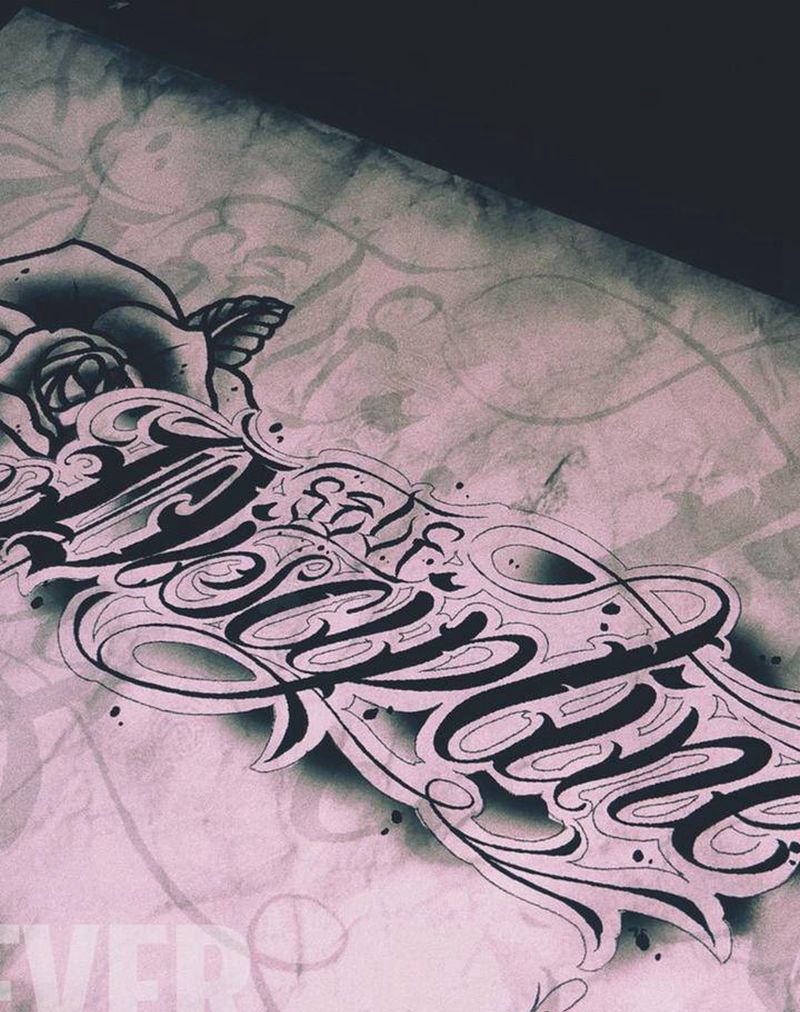 花体字原创手稿纹身图片_花体字原创纹身图案