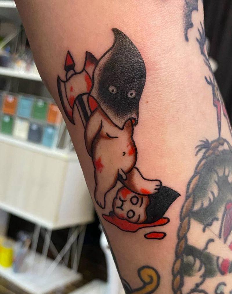 呦纹身图片_手臂Old School纹身图案