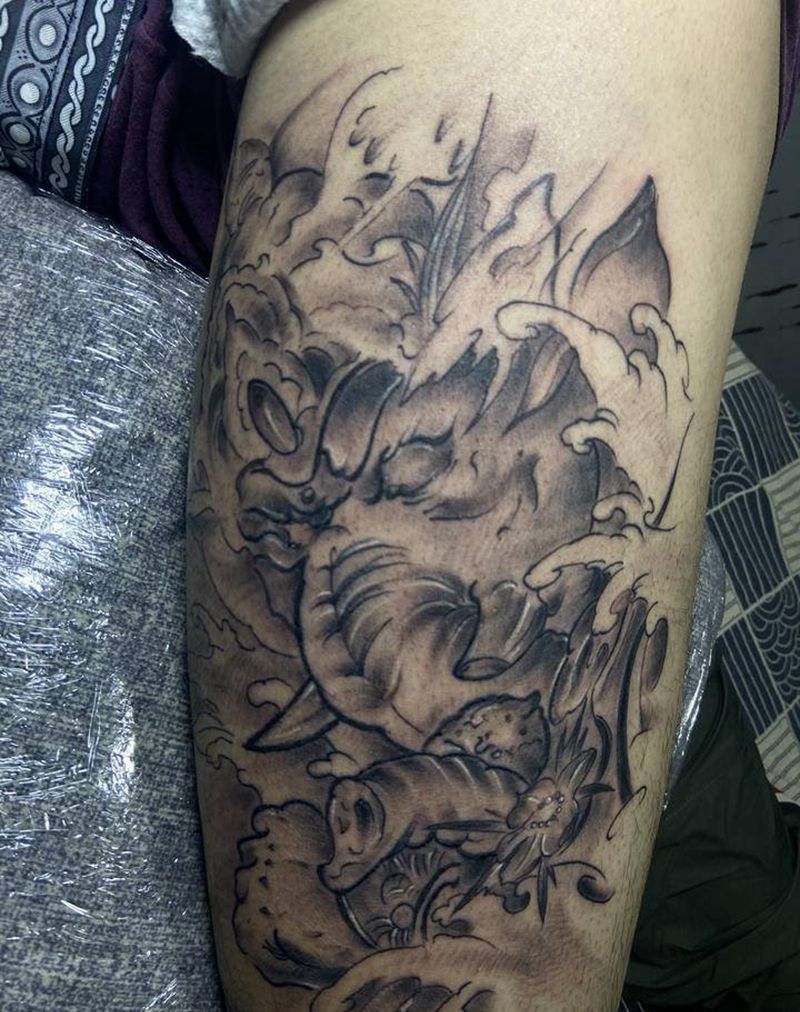 象神纹身图片_新传统纹身图案