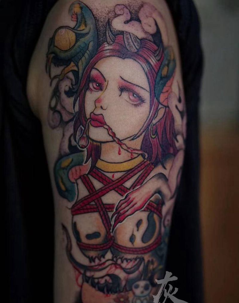 原创newschool纹身图片_手臂New School纹身图案