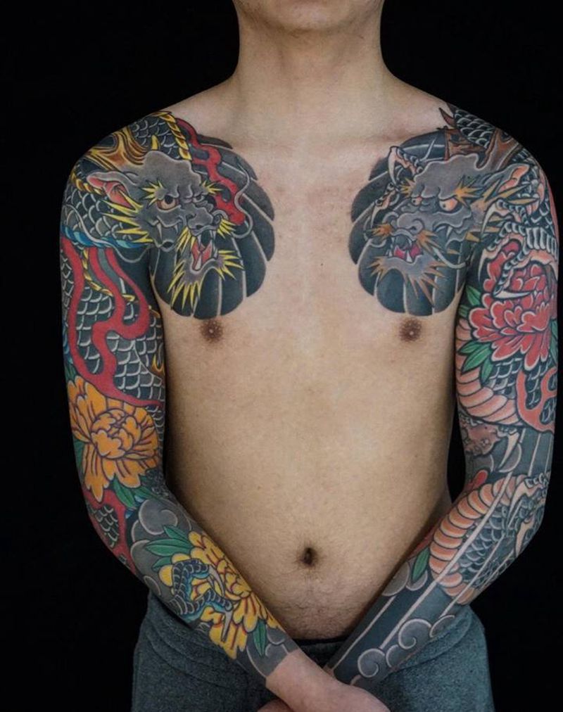 彫國老传统纹身图片_手臂手部老传统纹身图案