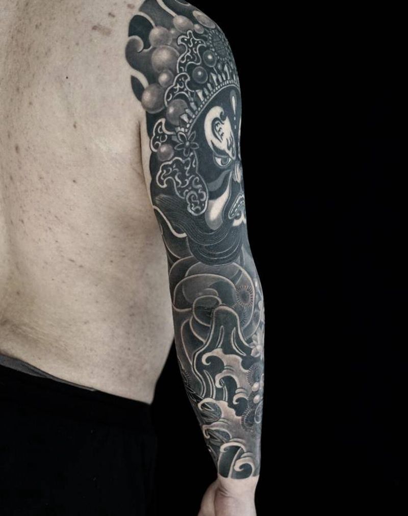 楚霸王改造计划衔接花臂完成纹身图片_手臂手部纹身图案