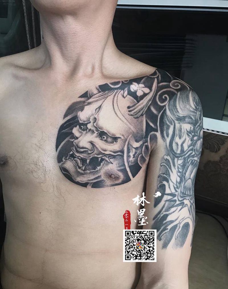 续接花臂,未完纹身图片_手臂新传统纹身图案