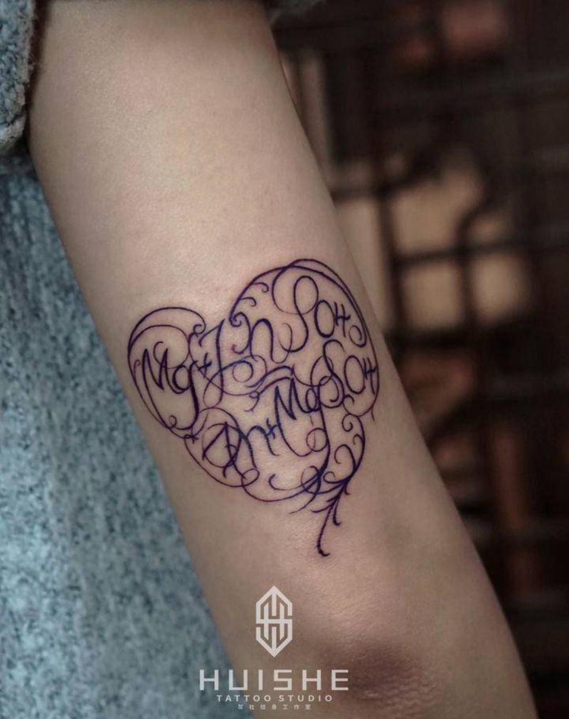 奇卡诺纹身图片_手臂花体字纹身图案