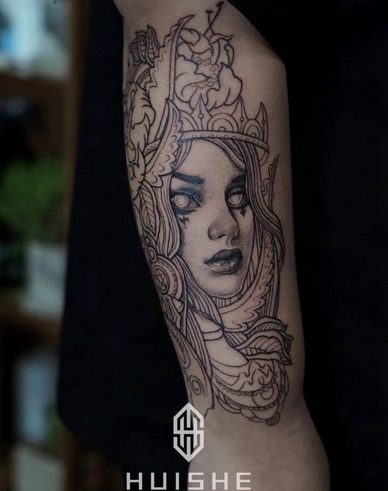 未完成纹身图片_手臂New School纹身图案