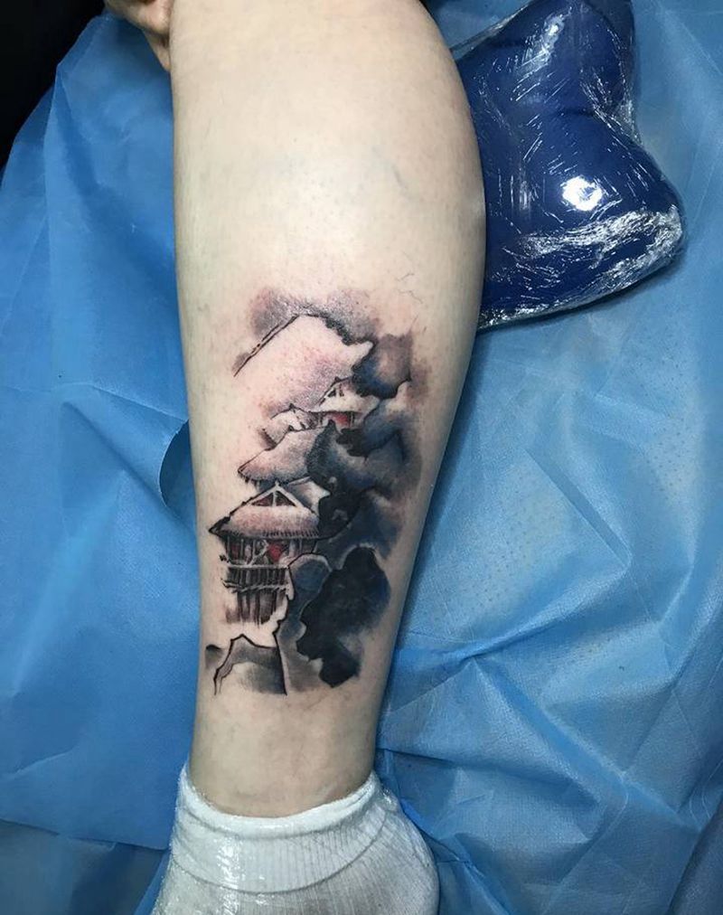 呼和浩特市蓝玫刺青工作室纹身图片_腿部纹身图案