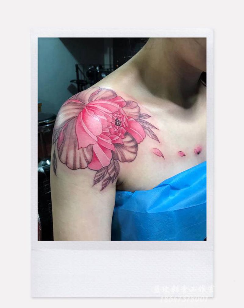 胸hua纹身图片_肩部纹身图案