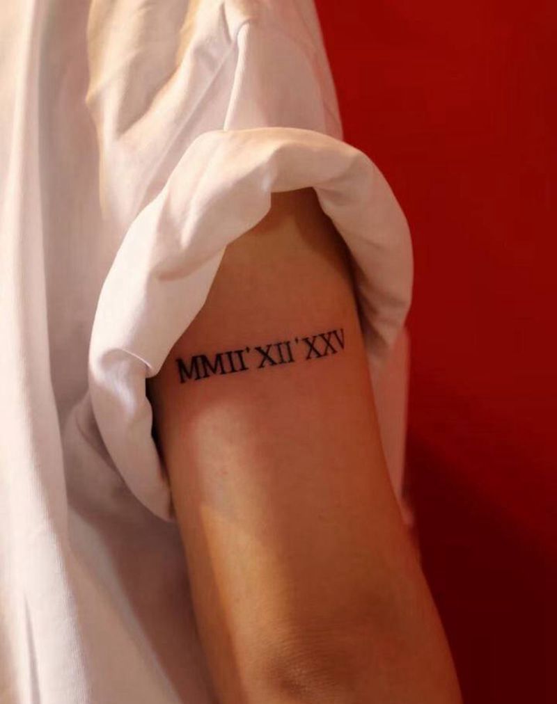 罗马数字纹身图片_手臂纹身图案