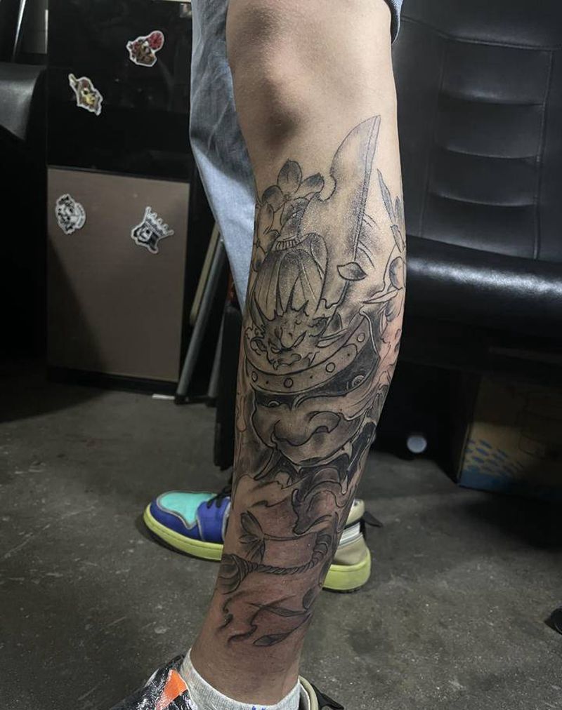 鬼武士纹身图片_新传统纹身图案