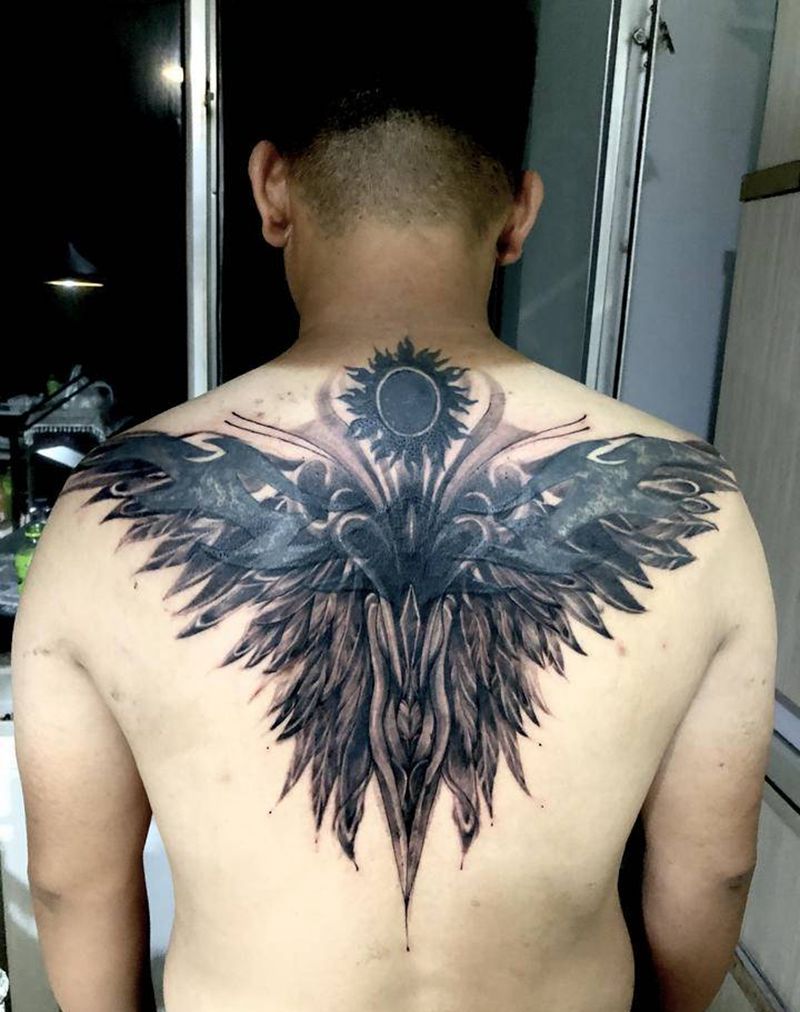 说是遮盖 我觉得更是结合纹身图片_背部臀部图腾欧美写实遮盖纹身图案