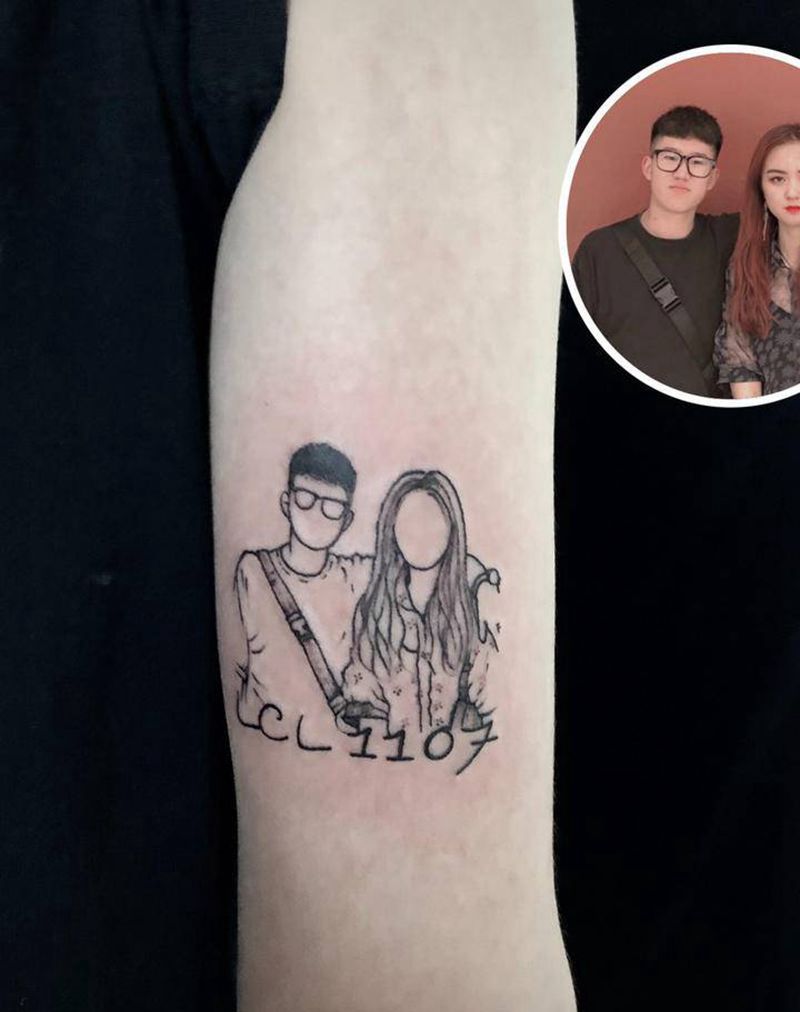 简笔画纹身图片_手臂纹身图案