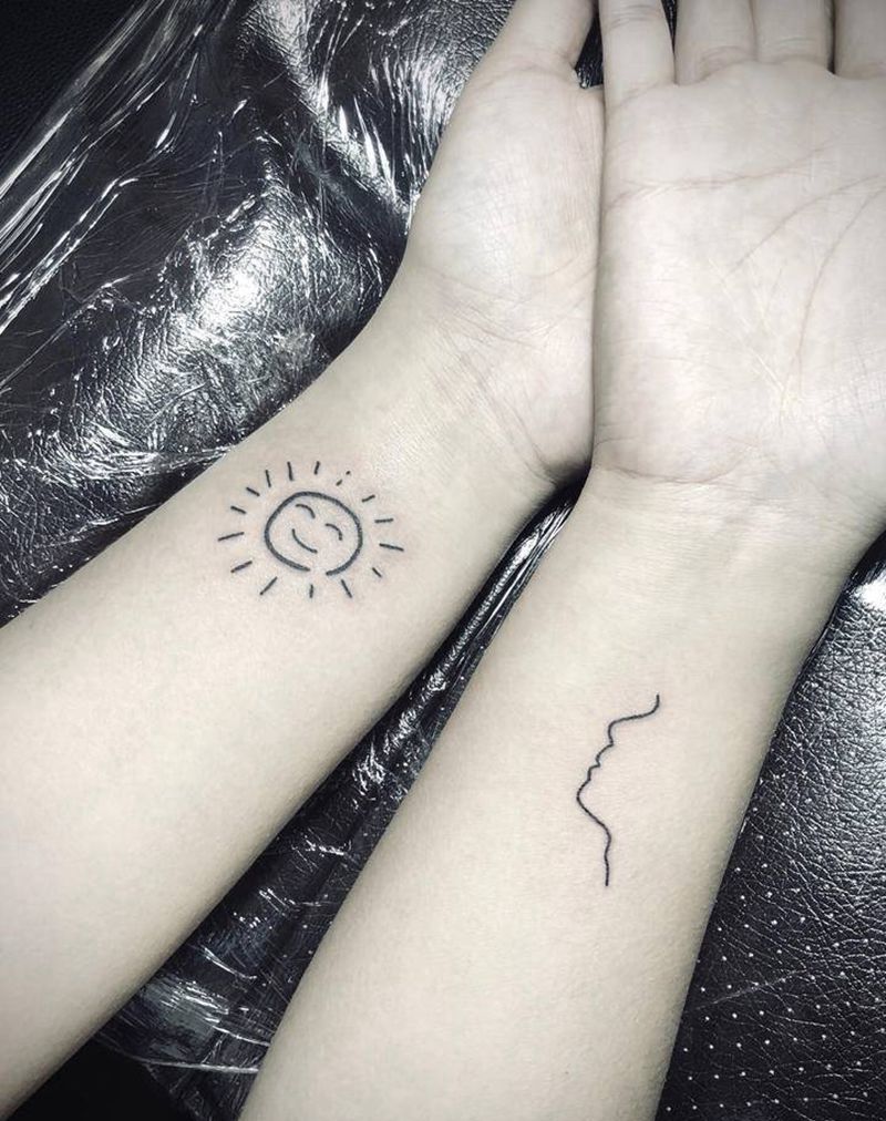 朱一龙小太阳纹身图片_小清新纹身图案