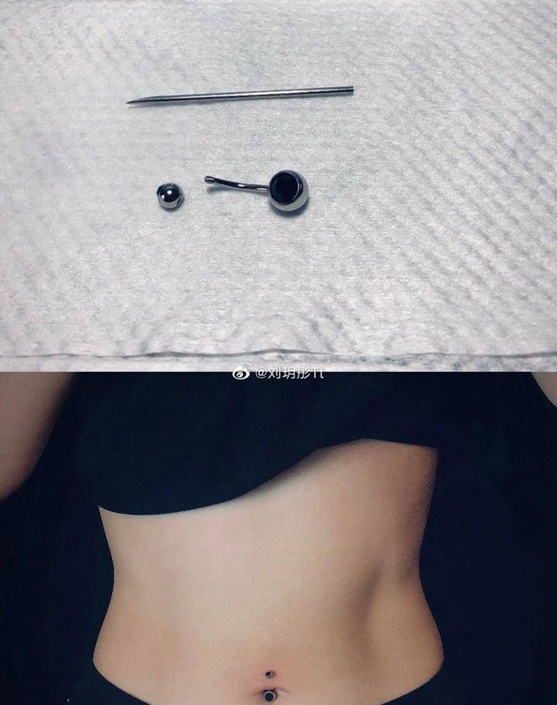 脐钉#纹身图片_穿孔纹身图案