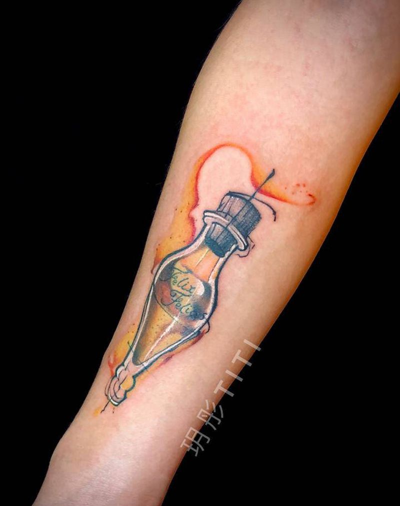 福灵剂 魔法药水纹身图片_手臂纹身图案