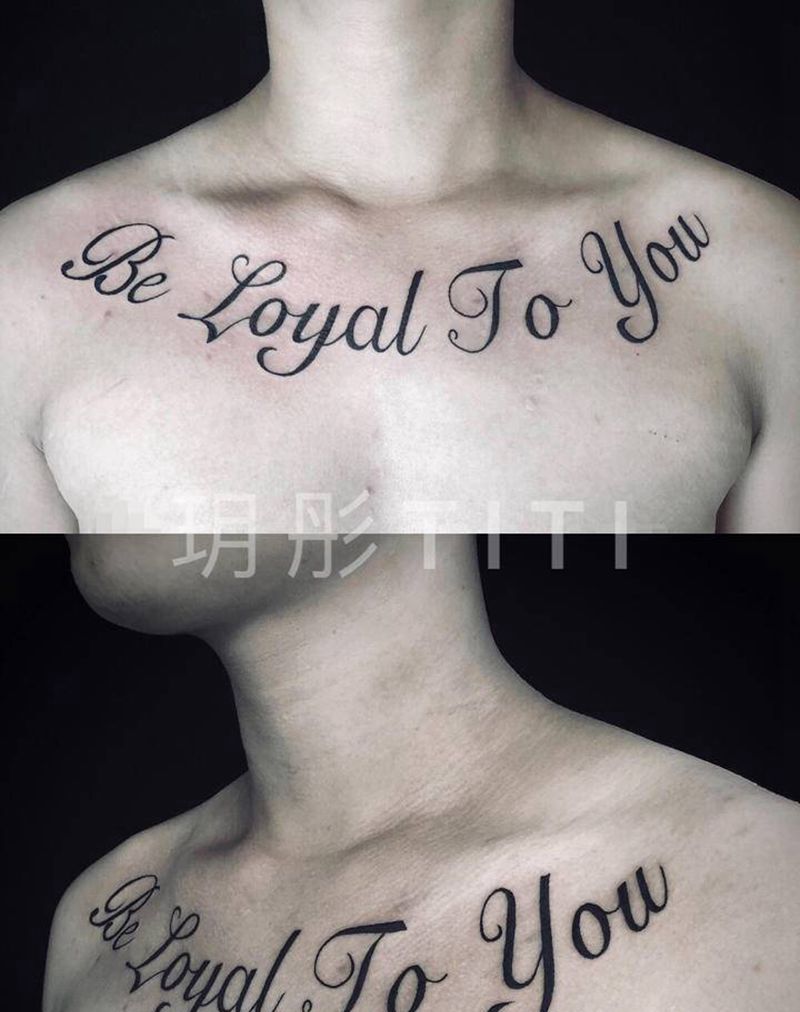 英文纹身图片_胸部纹身图案