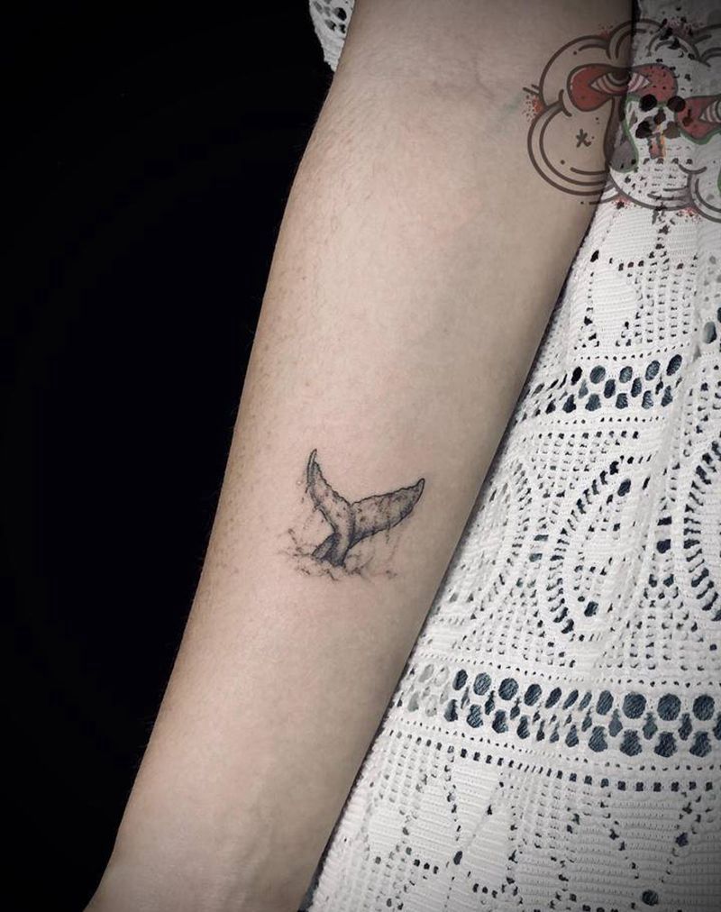 尾纹身图片_小清新纹身图案