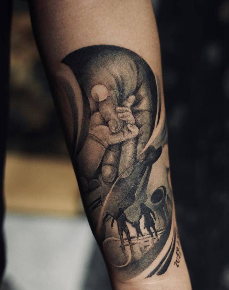 一个有意义的纹身纹身图片_手臂手部欧美写实有意义纹身图案