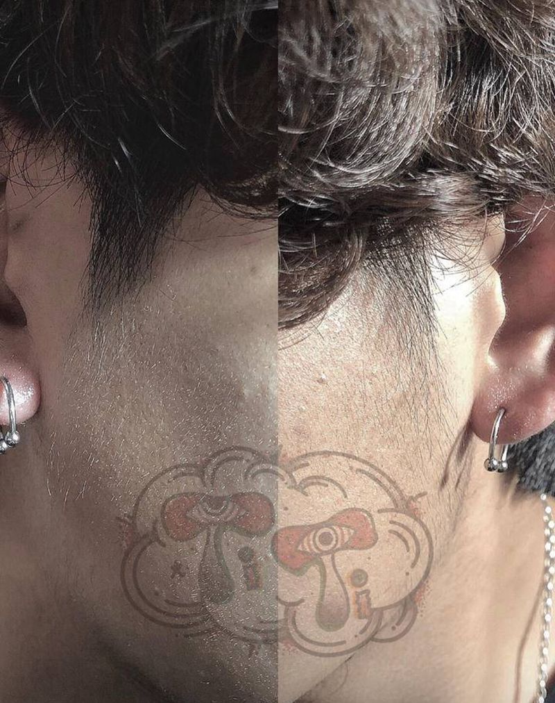 耳钉纹身图片_穿孔纹身图案