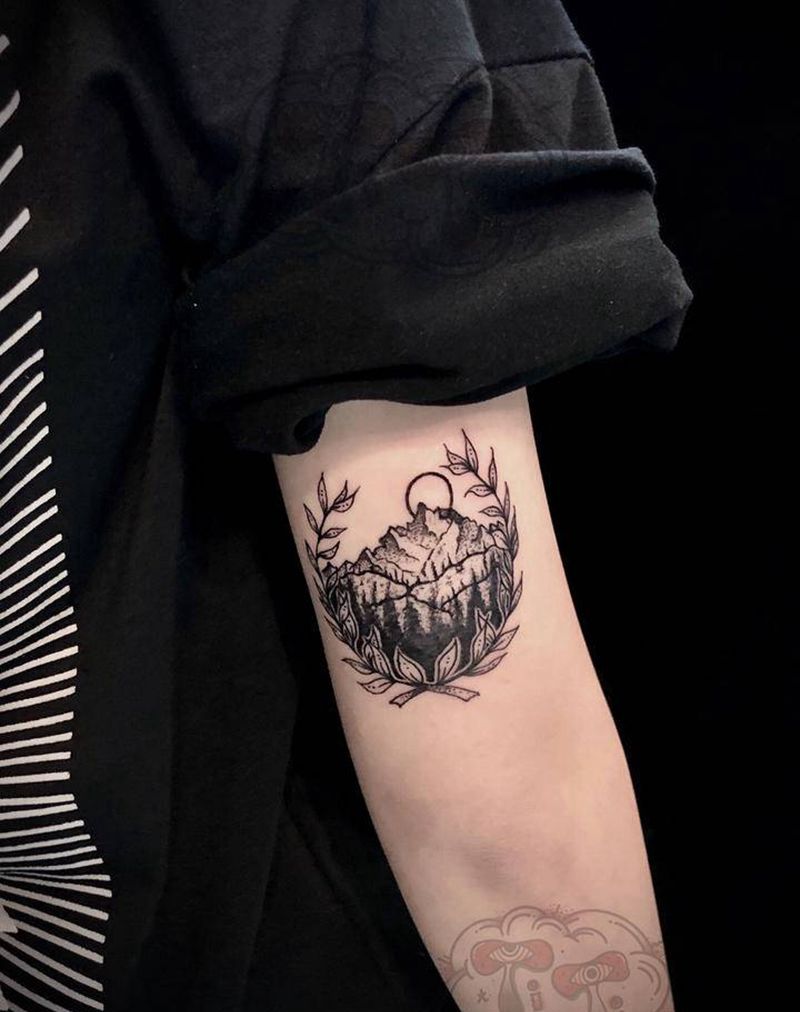 小山纹身图片_手臂纹身图案