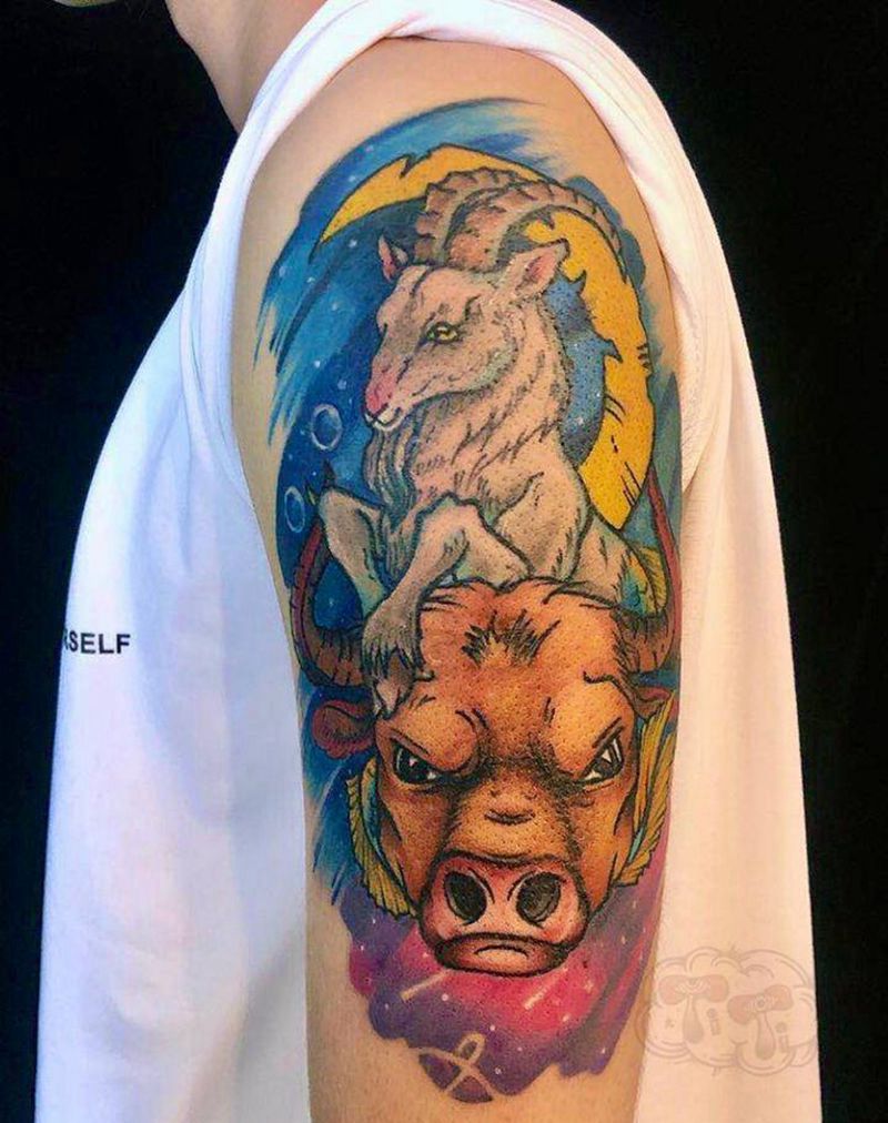 遮盖星座原创设计纹身图片_New School纹身图案