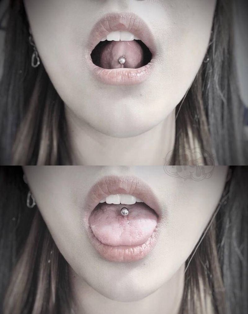 舌钉纹身图片_穿孔纹身图案
