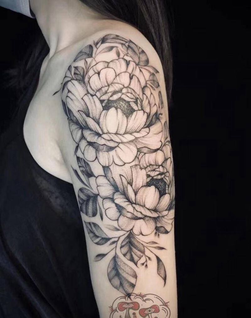 素花纹身图片_手臂纹身图案