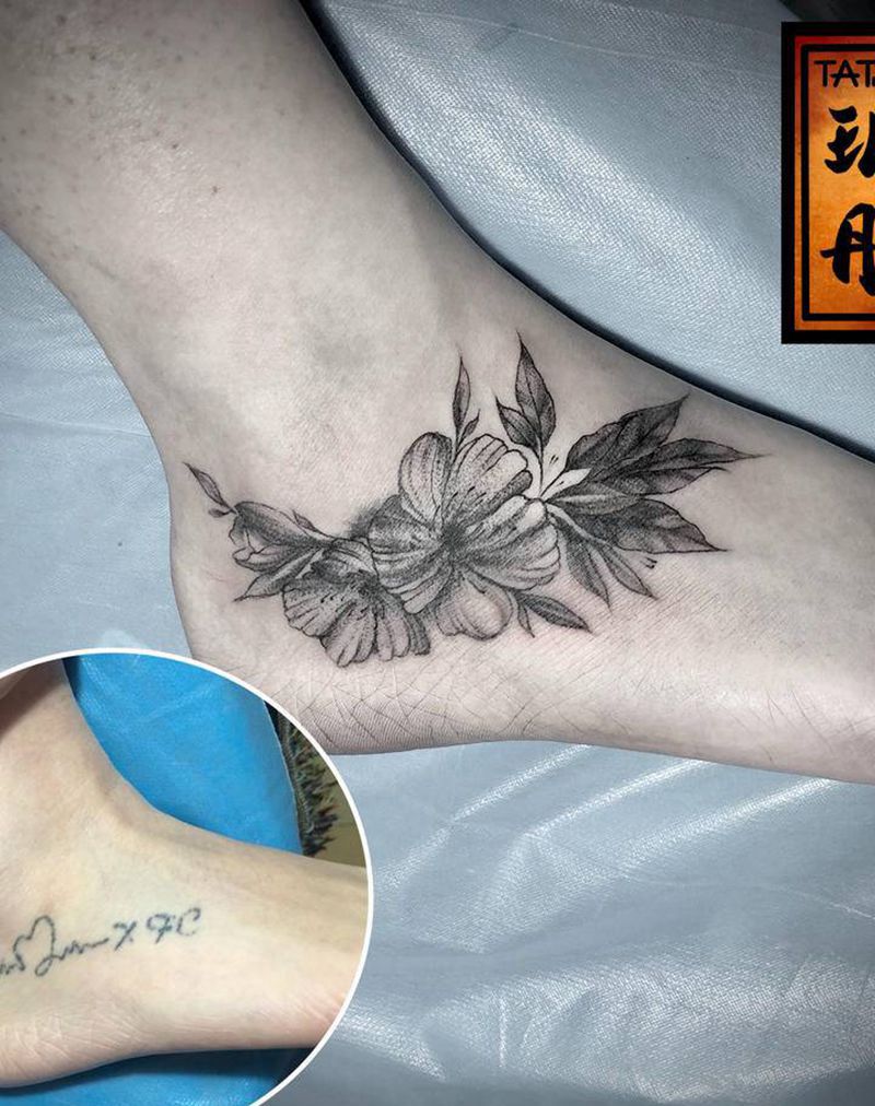 遮盖纹身图片_脚部纹身图案