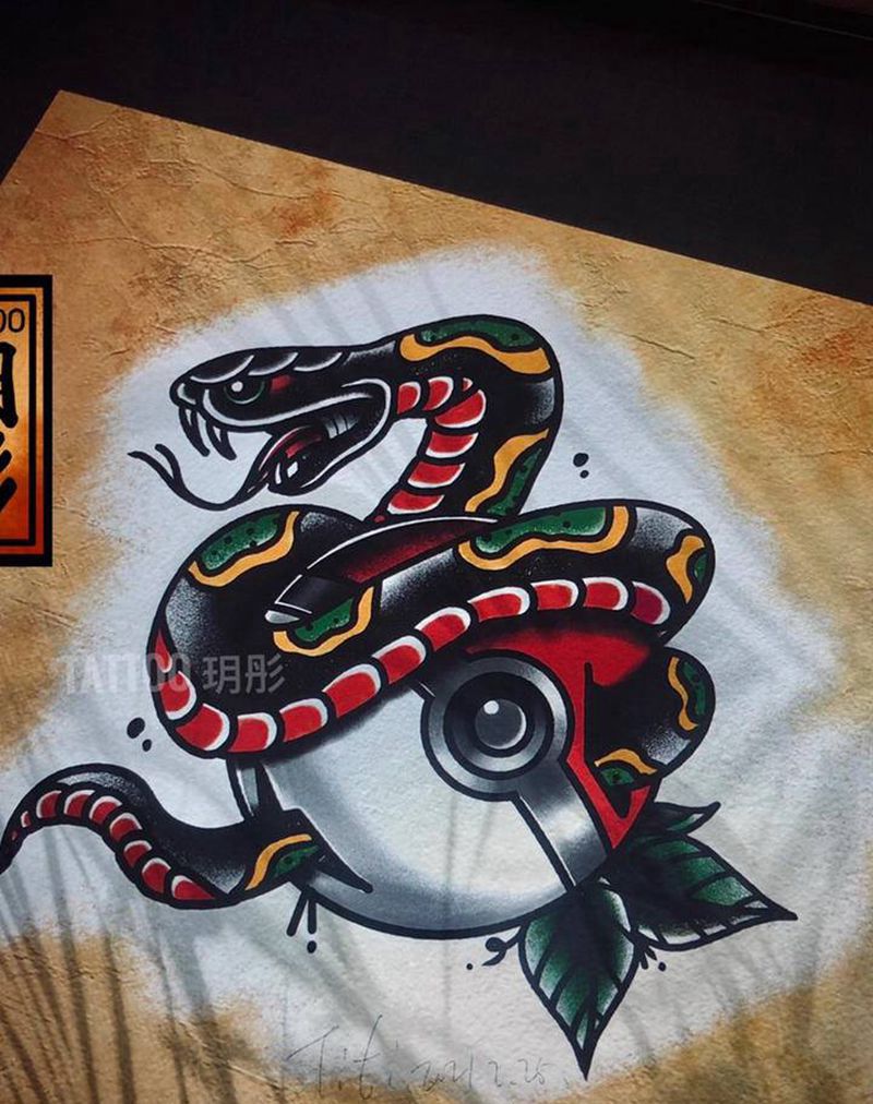 私人订制原创手稿纹身图片_Old School原创纹身图案