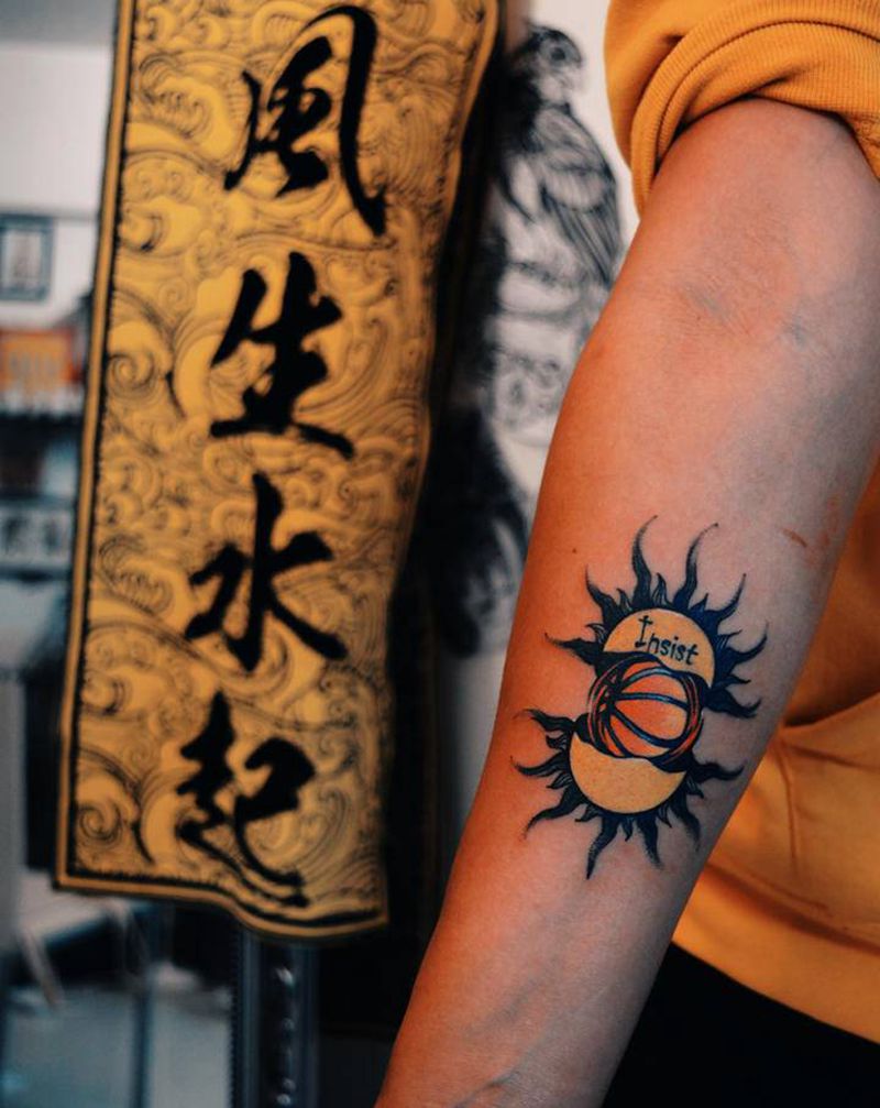 篮球之爱纹身图片_手臂New SchoolOld School纹身图案