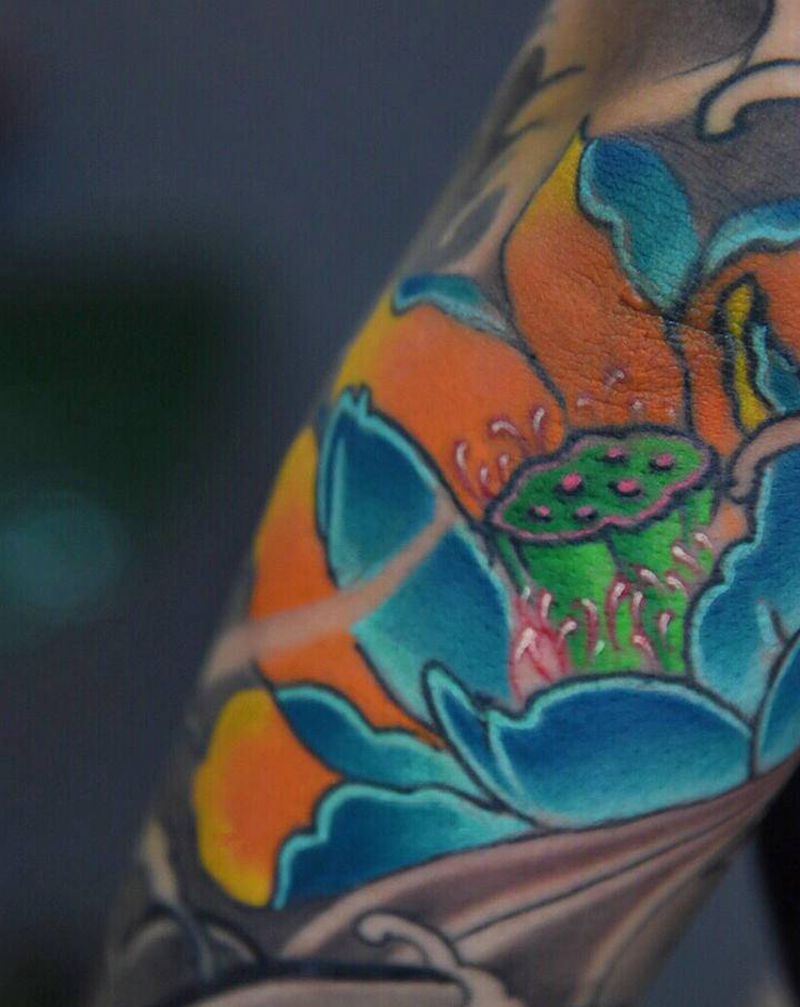 修改添加花臂纹身图片_手臂新传统纹身图案