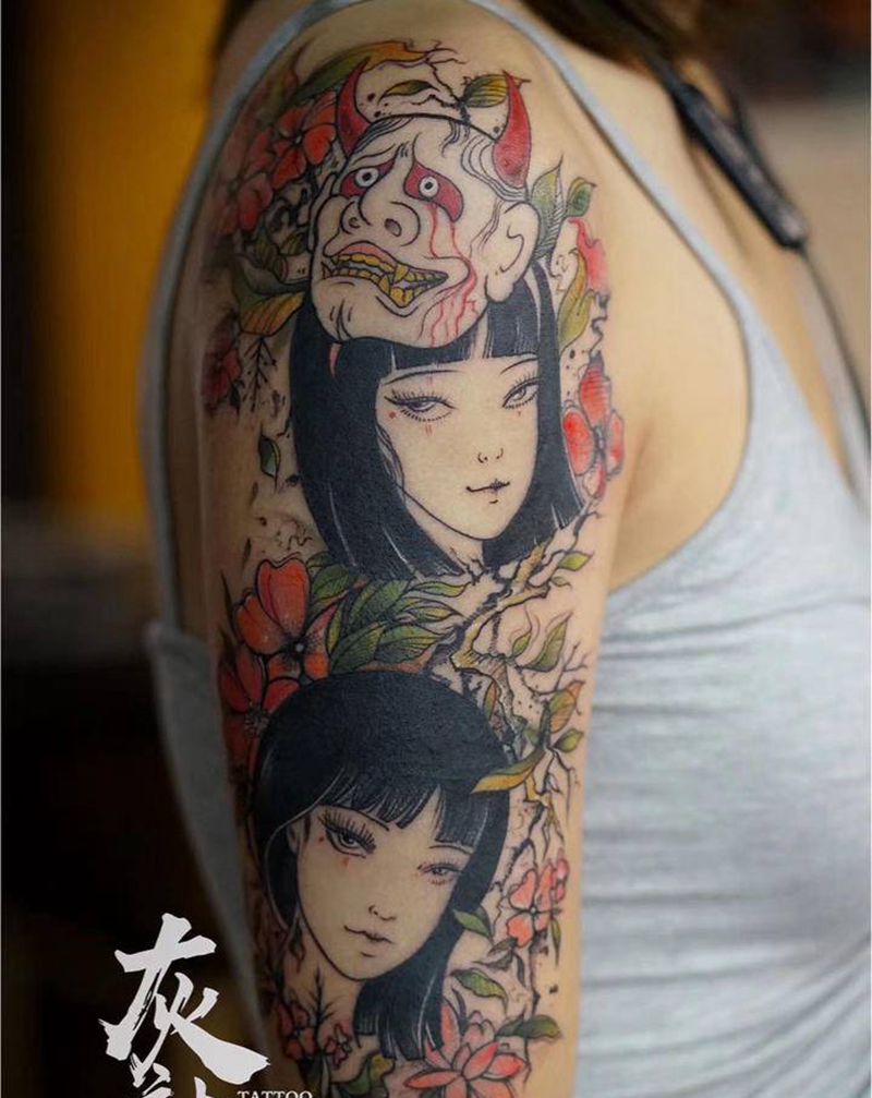 富江纹身图片_手臂New School富江纹身图案