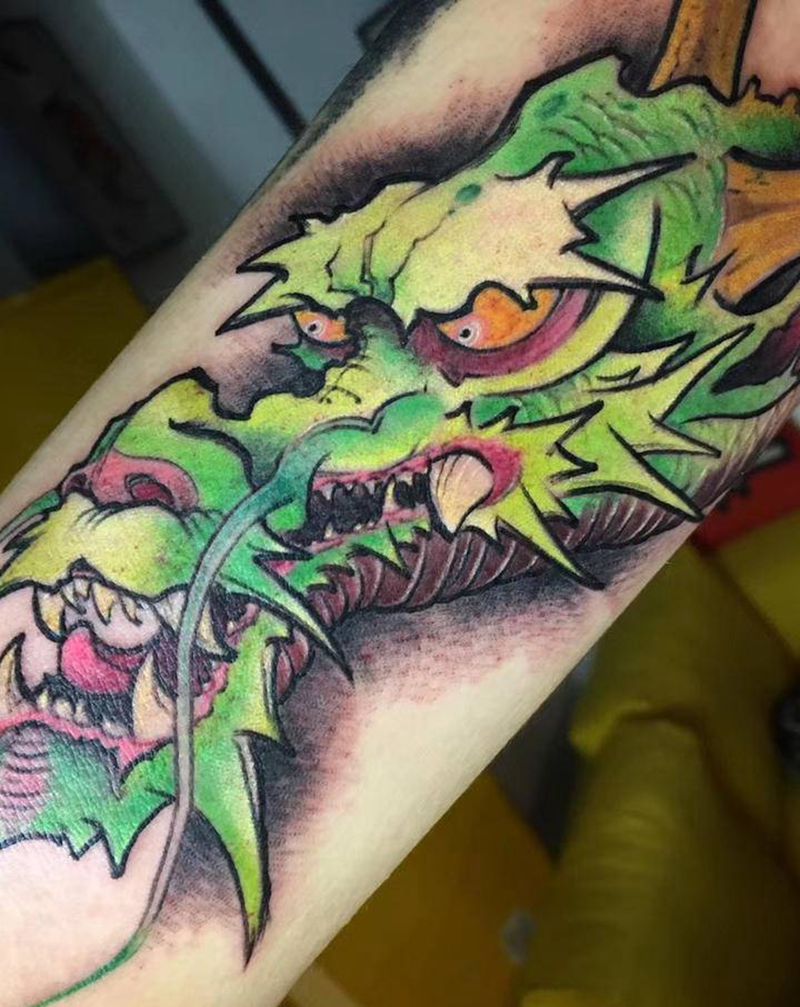 Newschool龙纹身图片_手臂New School龙纹身图案