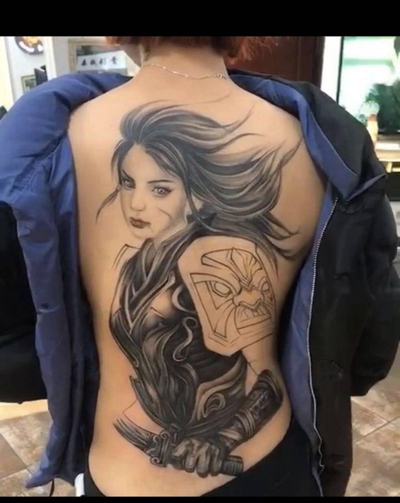 花木兰未完成纹身图片_新传统纹身图案