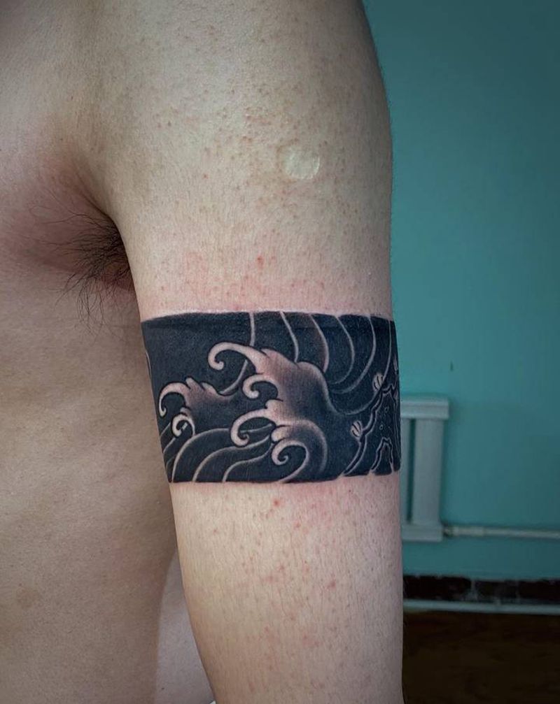 臂环纹身图片_手臂老传统纹身图案