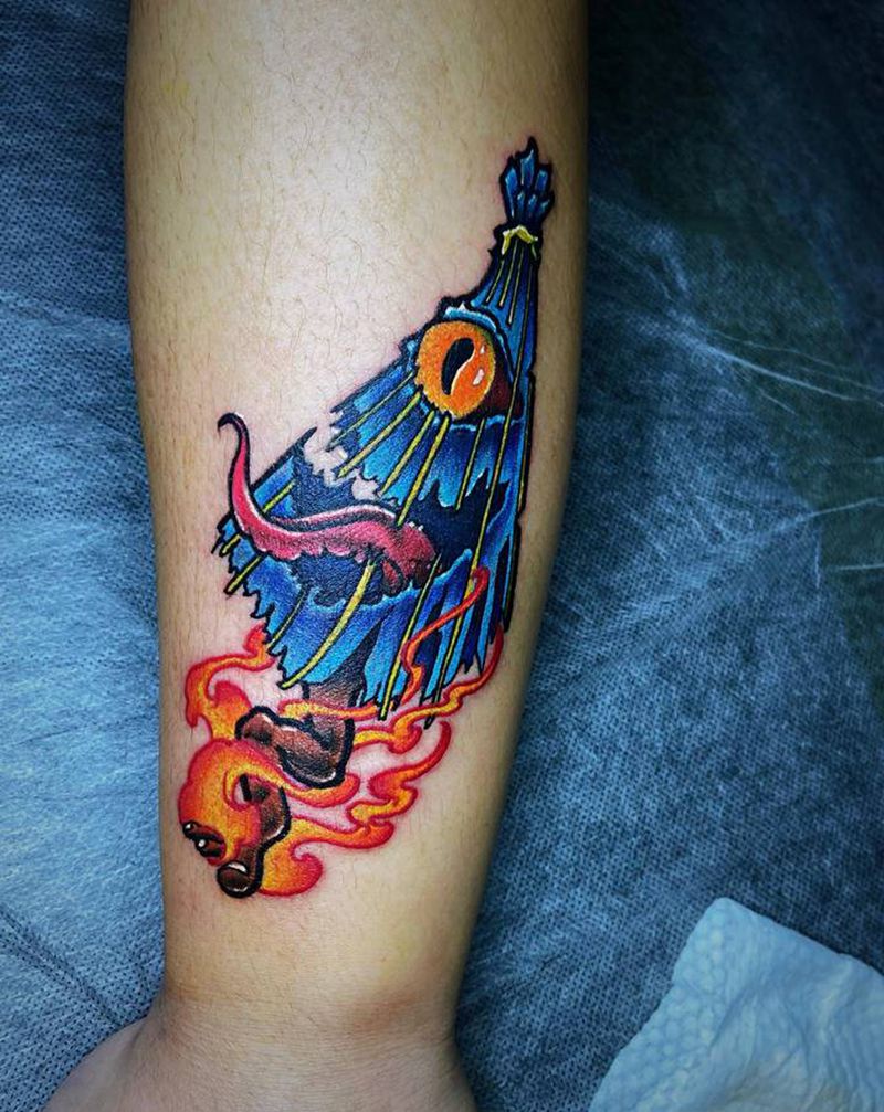 伞妖纹身图片_手臂New School纹身图案