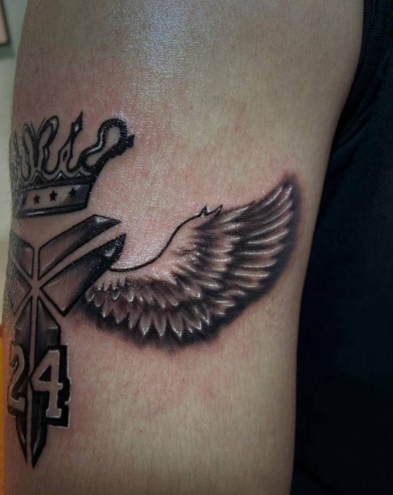 科比24号巴曼德纹身图片_手臂欧美写实纹身图案